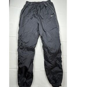 Reebok All Purpose Sports Black Nylon‎ Track Pants Kids L Vintage